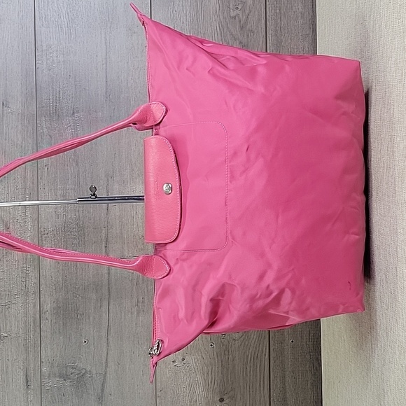 Large Longchamp Lepliage Pink Nylon/Leather Tote Shoulder Bag - Picture 2 of 14